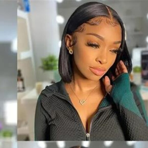 Glueless Bob Hair Wig Human Hair Ready To Wear Straight Transprent 4x4 Lace - Picture 3 of 11